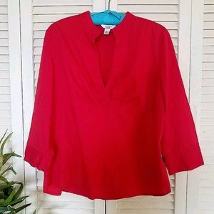 Talbots Stretch V-neck Sleeve Shirt/Top